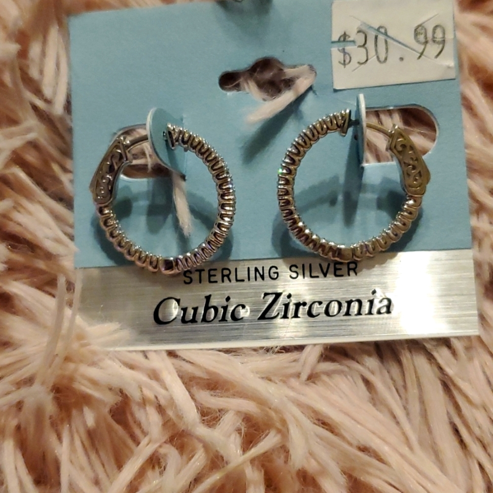 Silver small sterling silver with cubic Zirconia